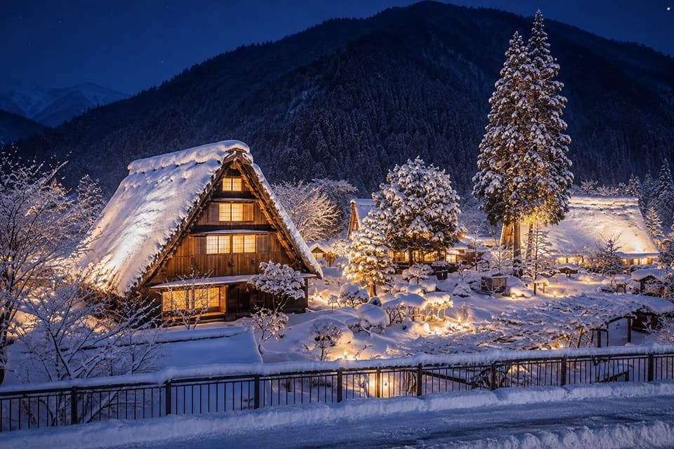 下呂雪落合掌燈耀冬夜/六日